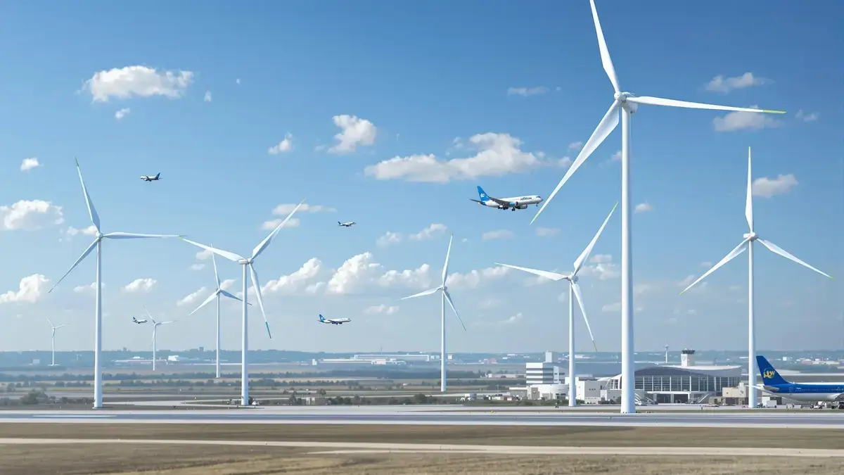 Dit module met windturbines kan de luchtstroom van vliegtuigen omzetten in energie