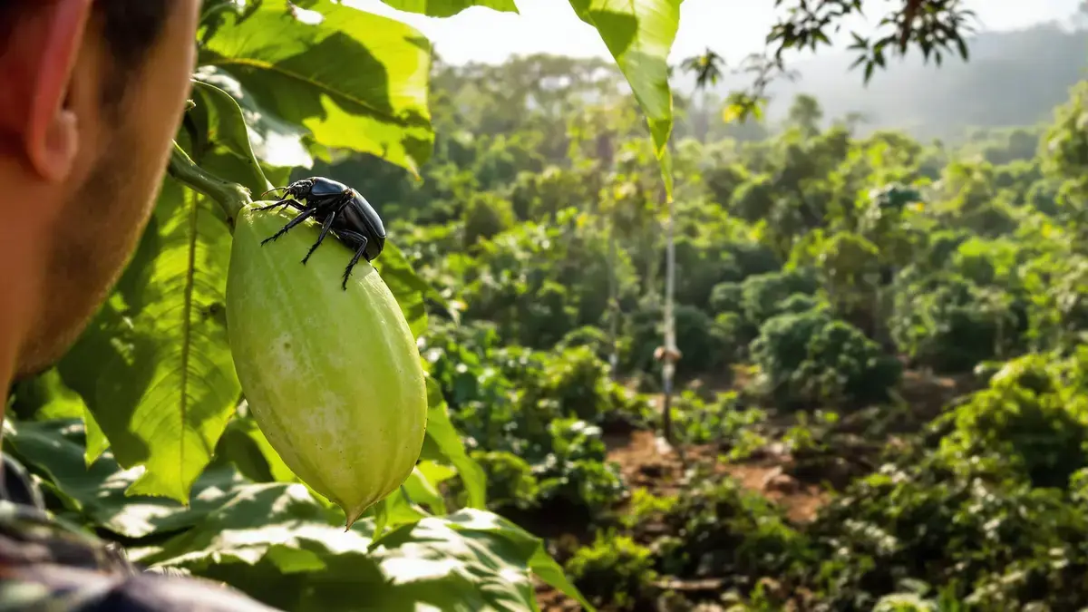 Het grootste insect ter wereld is bedreigd door uitsterving vanwege de cacaoteelt