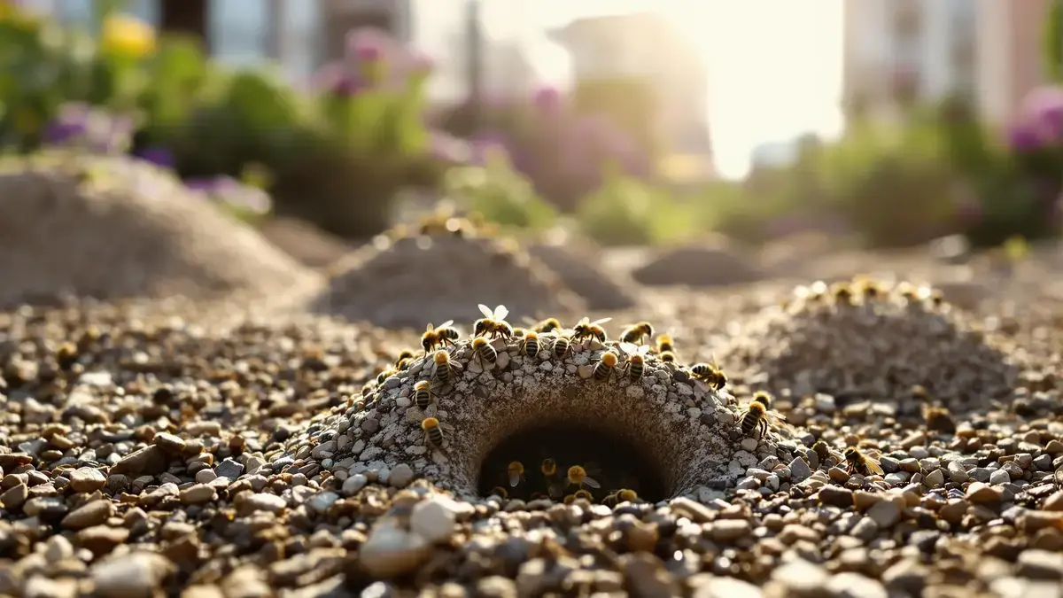 De meeste bijen nestelen onder de grond: hoe stenen en grind hen kunnen helpen gedijen